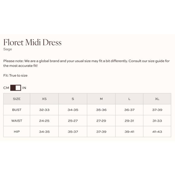 Petal and Pup Mable Padded Cups Floret Chiffon Midi Dress Sage Size M - Picture 13 of 14